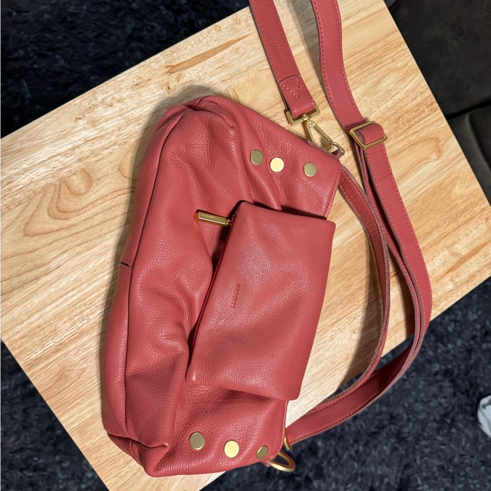 Elegant  Rouge Pink Leather Women's Bag